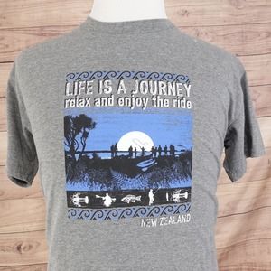 LIFE IS A JOURNEY RELAX AND ENJOY THE RIDE‎ NEW ZEALAND TRAVEL TSHIRT SZ XL